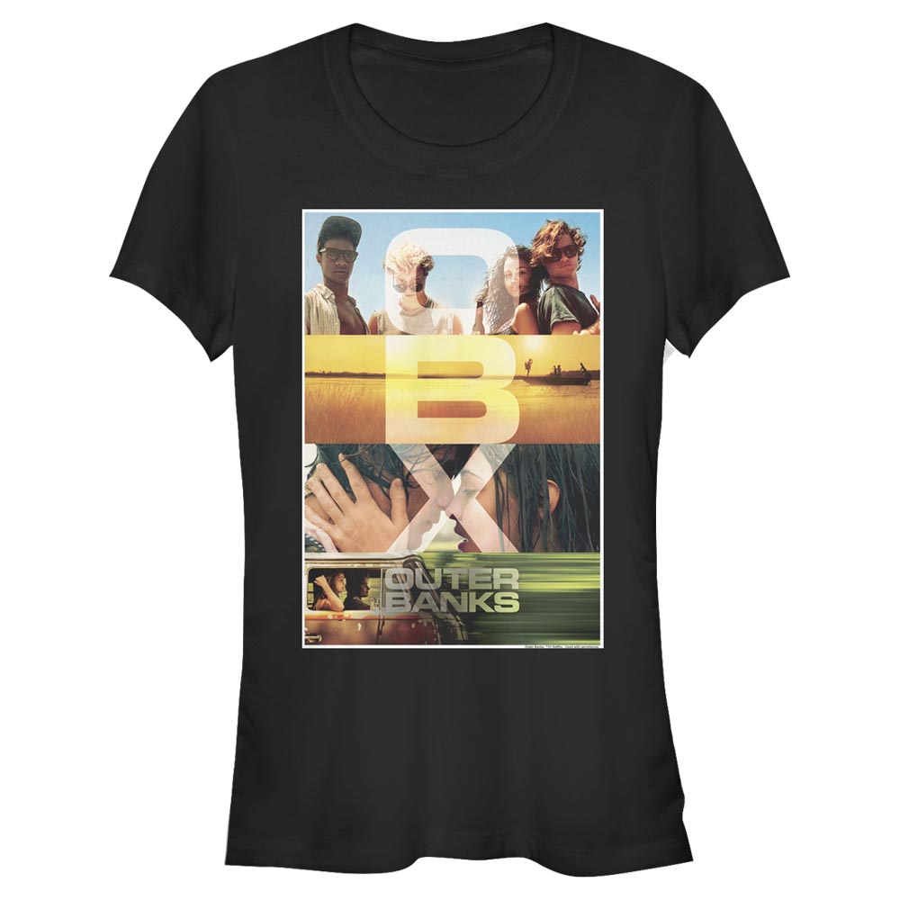 Aperçu: Netflix - Outer Banks - Skupina OBX Poster - Femme T-shirt - Noir - Devant