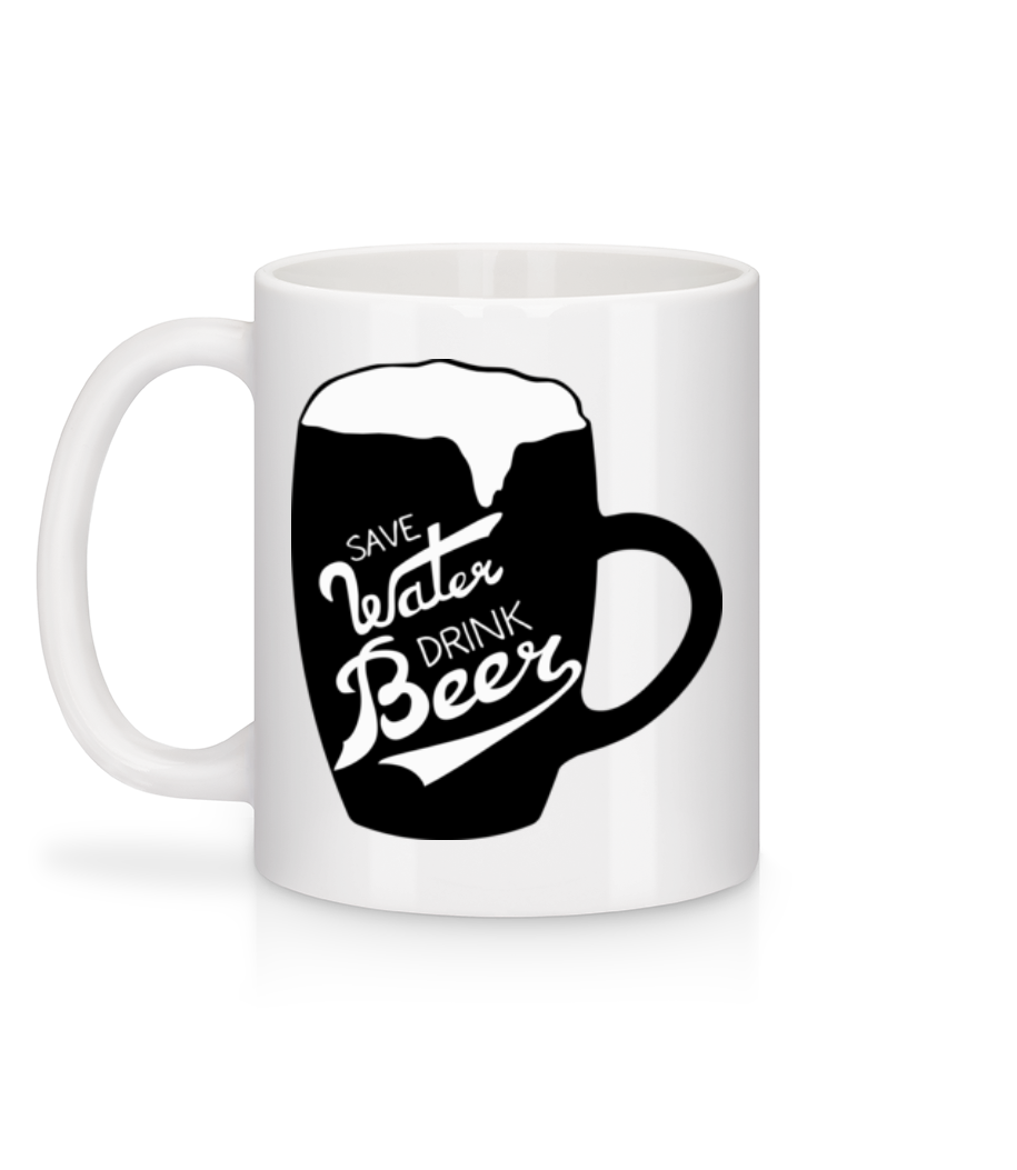 Aperçu: Save Water Drink Beer - Mug en céramique blanc - Blanc - Derrière