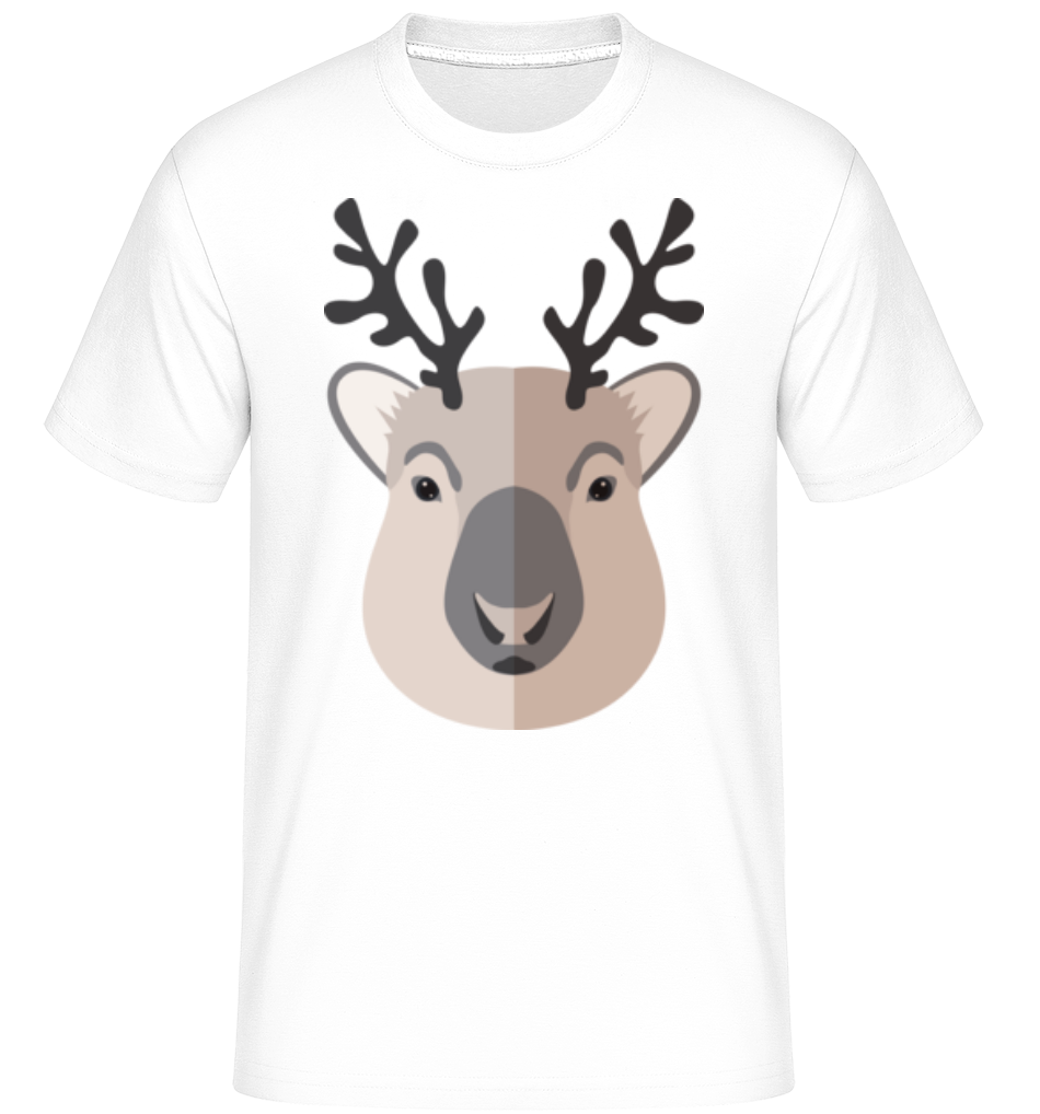 Aperçu: Cerf Comic Ombre -  T-Shirt Shirtinator homme - Blanc - Devant