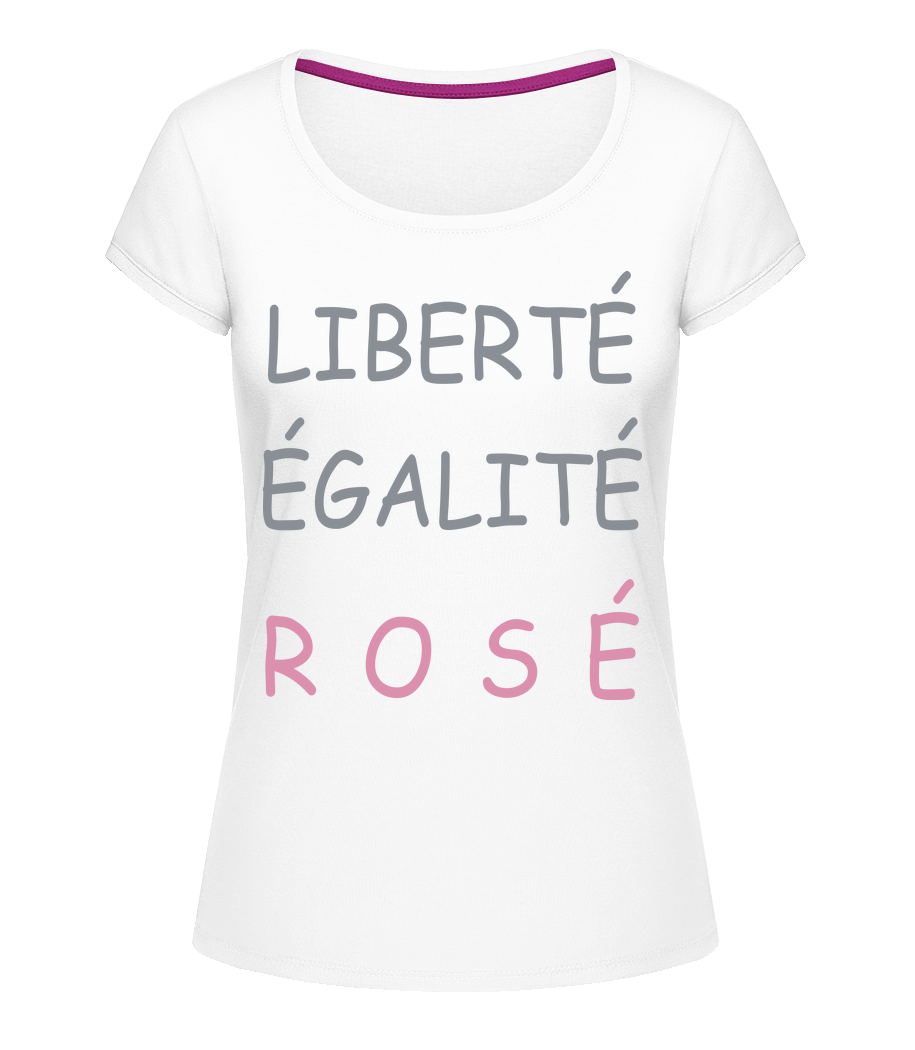 Aperçu: Liberté, Égalité, Rosé - T-shirt à col rond Megan - Blanc - Vorn