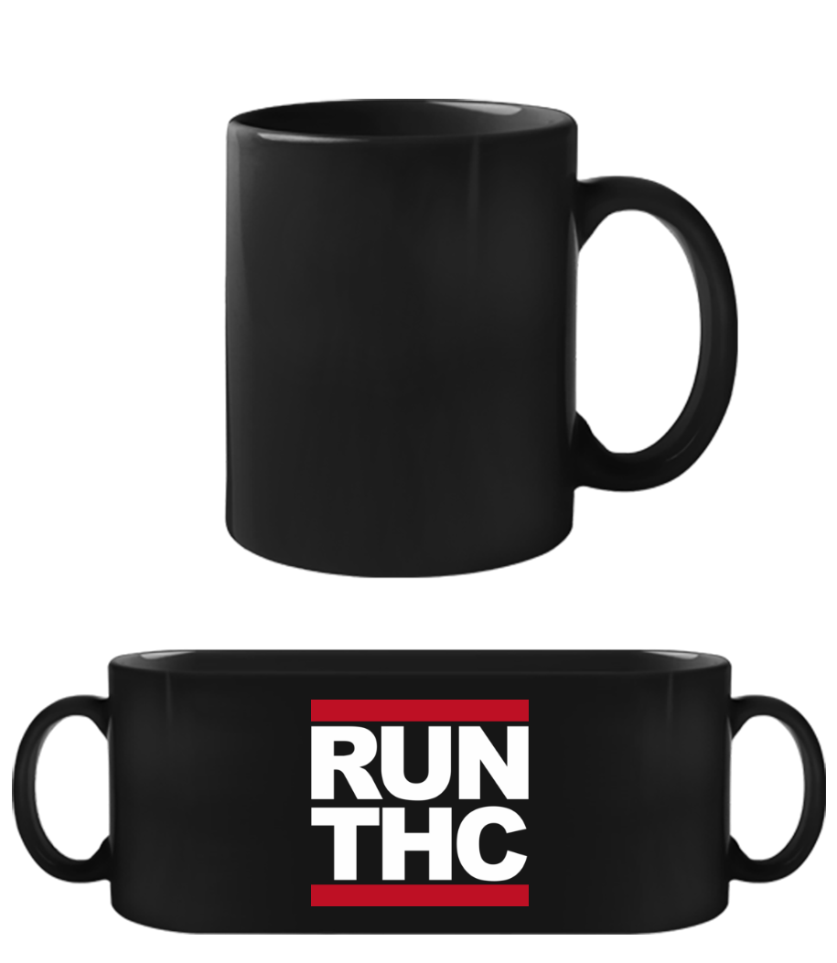 RUN THC - Tasse Noire - Noir - Devant
