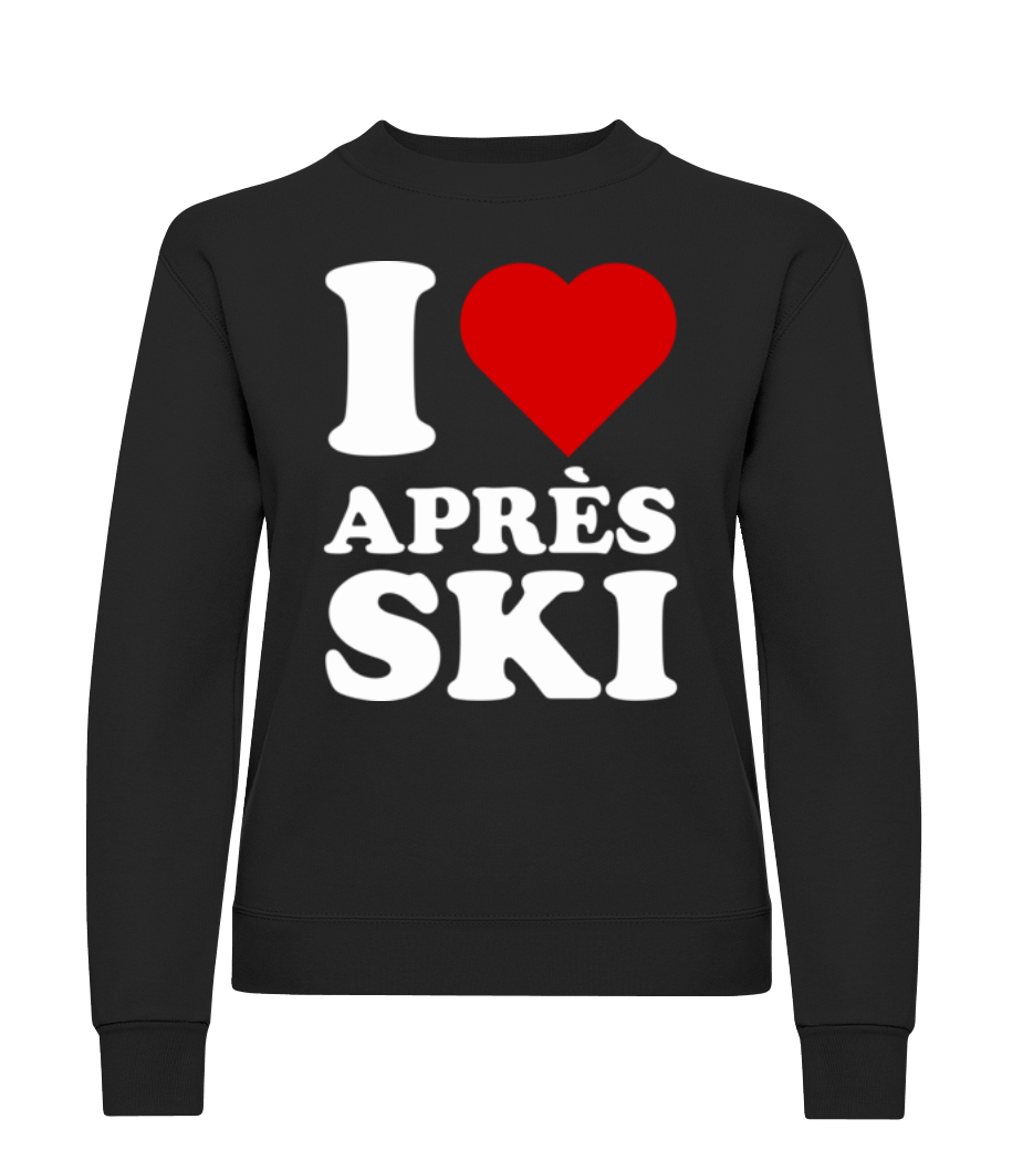 Aperçu: I Love Après Ski - Sweatshirt Femme - Noir - Devant
