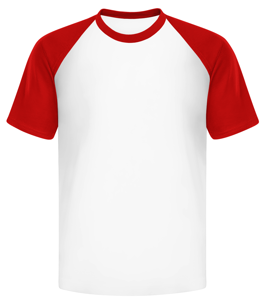 T-shirt baseball Homme - Blanc / Rouge - Devant