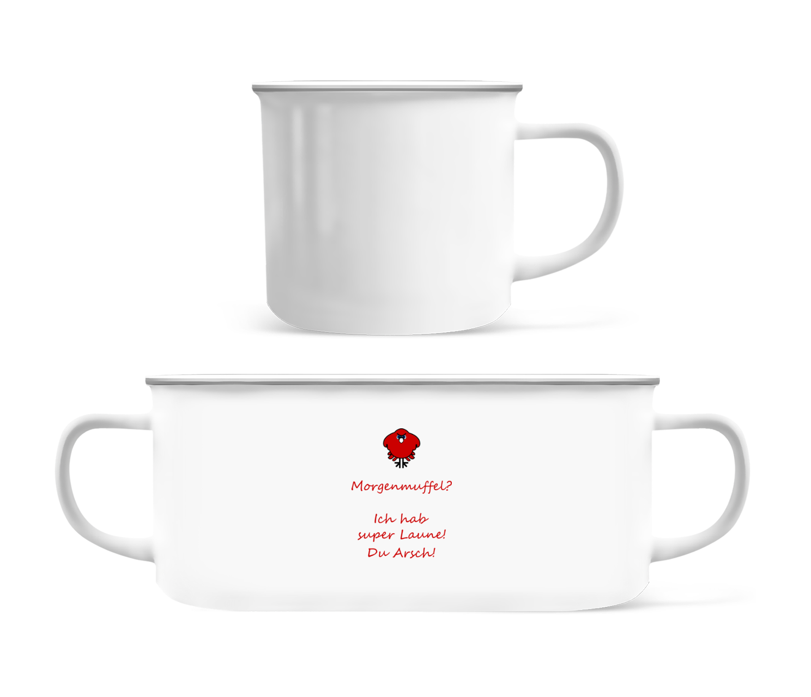 Morgenmuffel · Emaille-Tasse