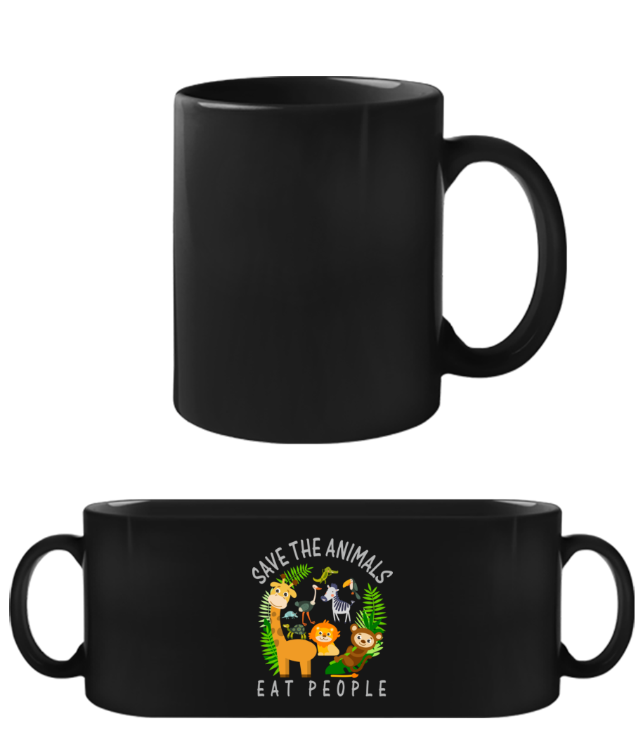 Aperçu: Save The Animals - Tasse Noire - Noir - Devant