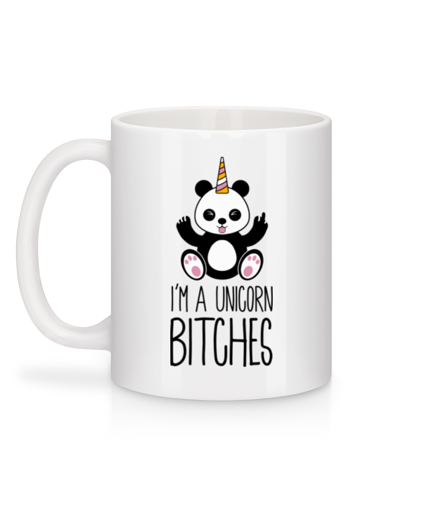 Aperçu: Pandicorn Bitches - Mug en céramique blanc - Blanc - Derrière