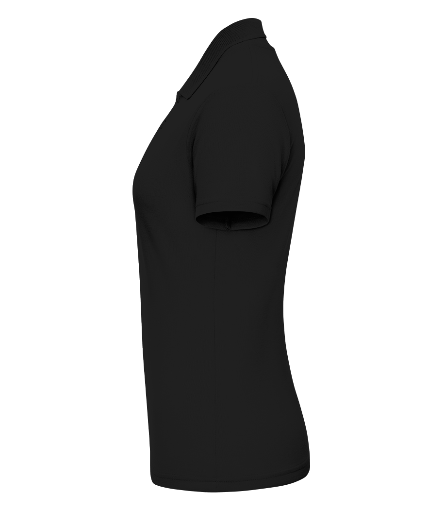 Aperçu: Queen Of The Green - Polo en piqué fin pour femmes - Noir - Gauche
