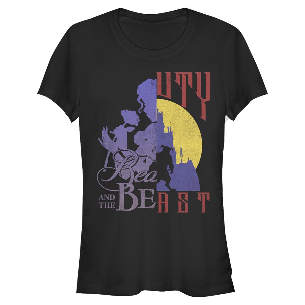 Aperçu: Disney - La Belle et la Bête - Kráska a zvíře Beauty Split - Femme T-shirt - Noir - Devant