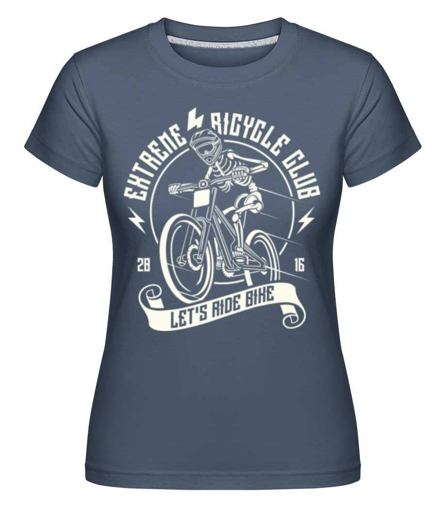 Let's Ride Bike -  T-shirt Shirtinator femme - Bleu denim - Devant