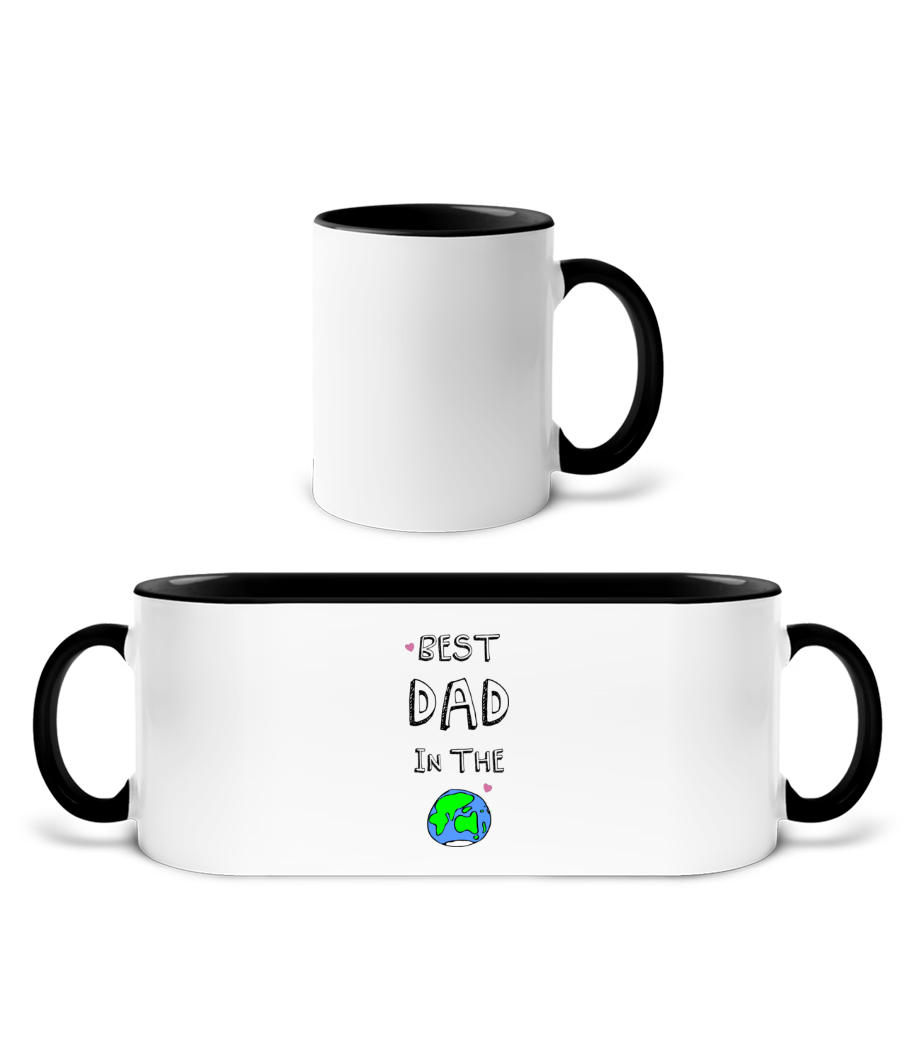 Worlds Best Dad · Mug bicolore en céramique - intérieur de couleur