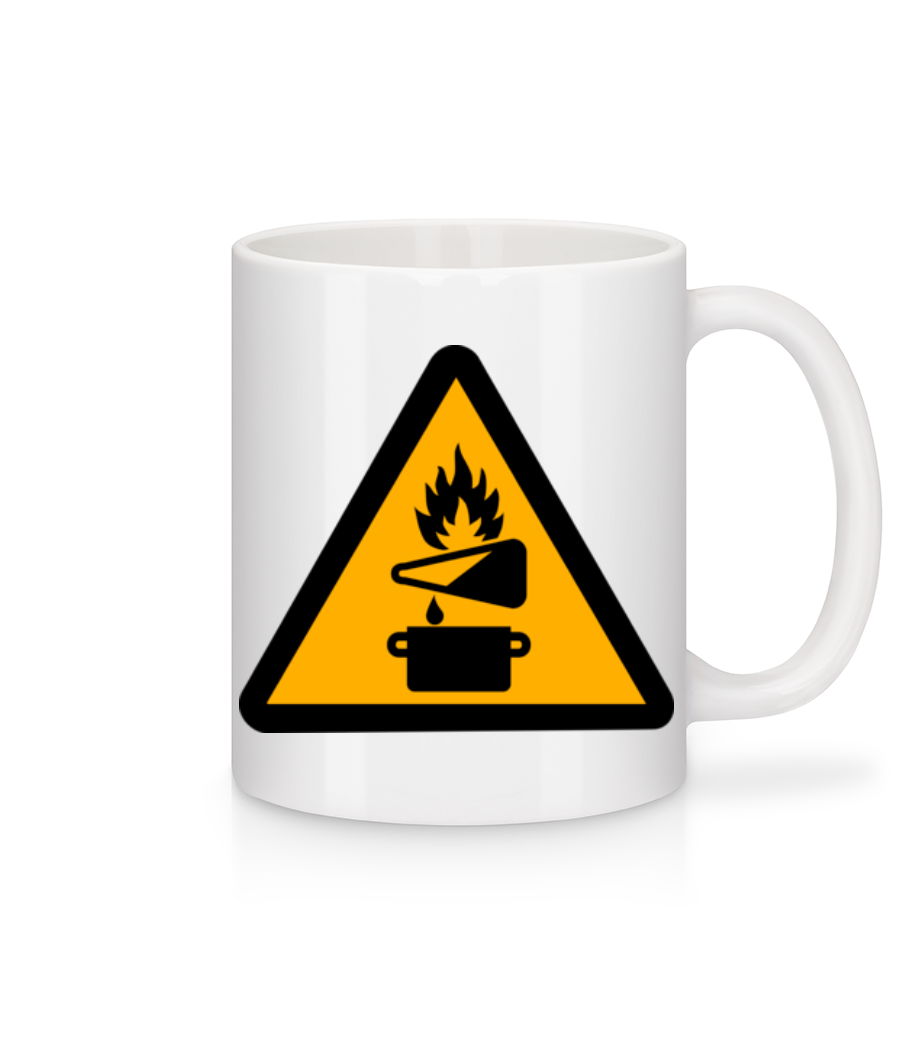 Attention Risque D'Incendie · Mug en céramique blanc