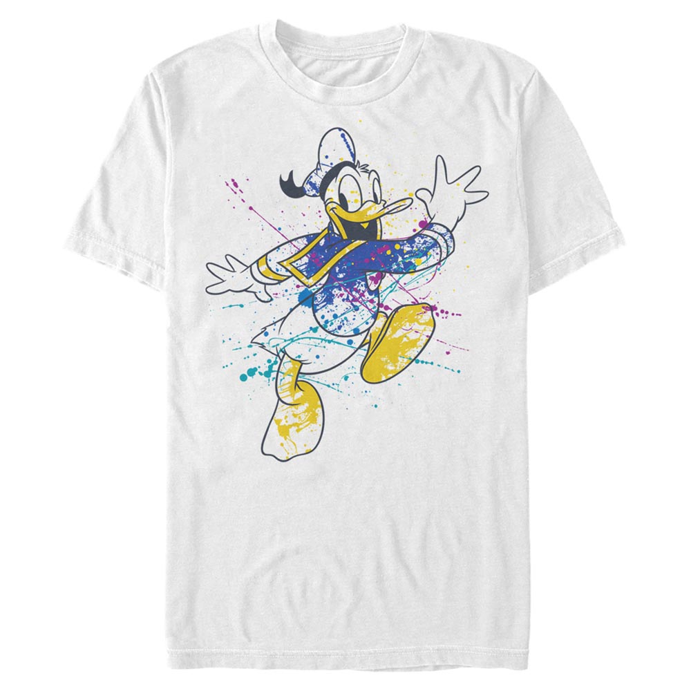 Aperçu: Disney - Mickey Mouse - Donald Duck Splatter Donald - Homme T-shirt - Blanc - Devant
