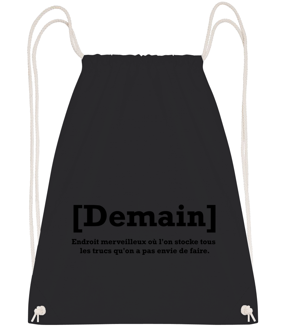 Demain - Sac à dos Drawstring - Noir - Vorn