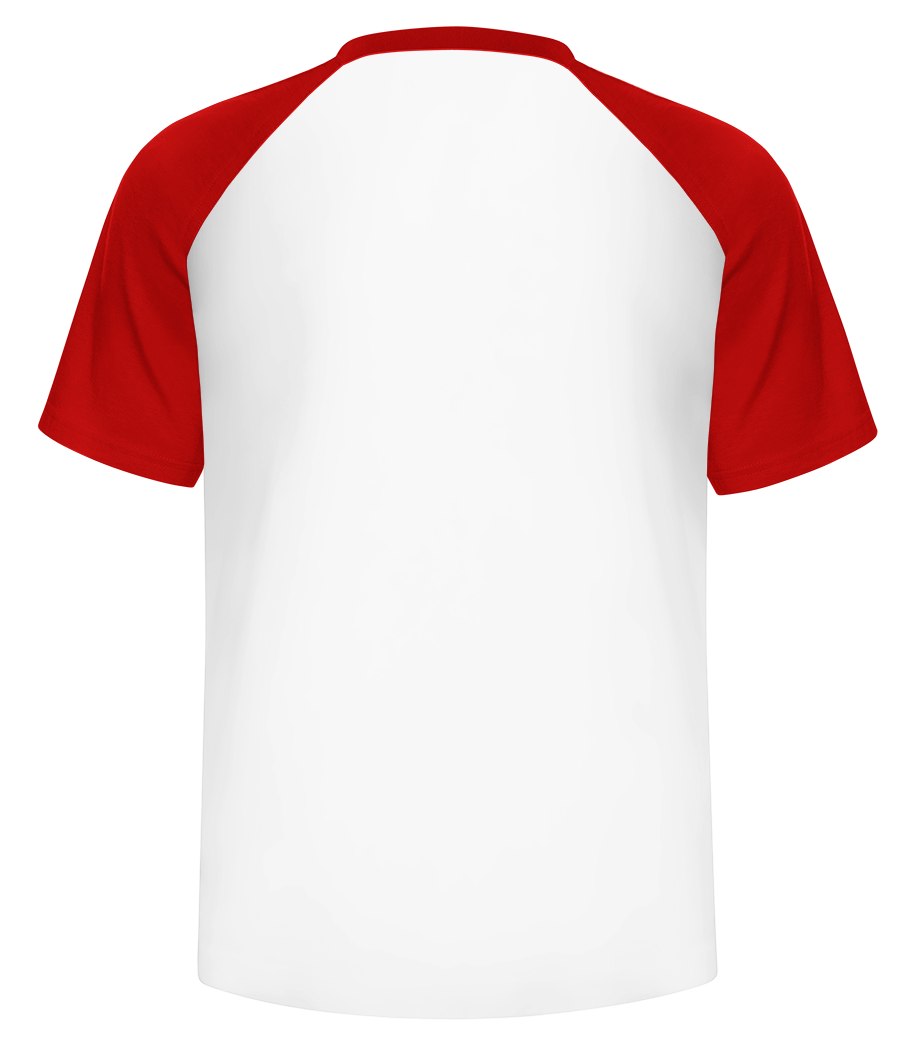 Aperçu: T-shirt baseball Homme - Blanc / Rouge - Derrière