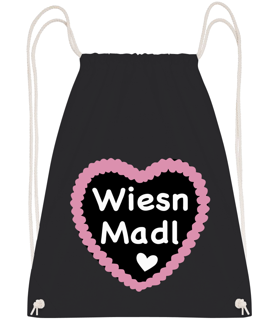 Vorschau: Wiesn Madl - Turnbeutel - Schwarz - Vorn
