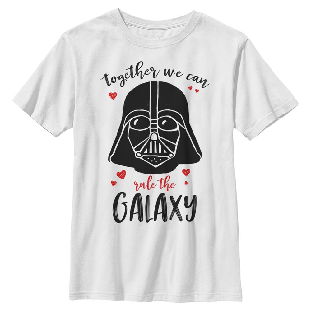 Vorschau: Star Wars - Darth Vader Rulers Of The Galaxy - Valentinstag - Kinder T-Shirt - Weiß - Vorne
