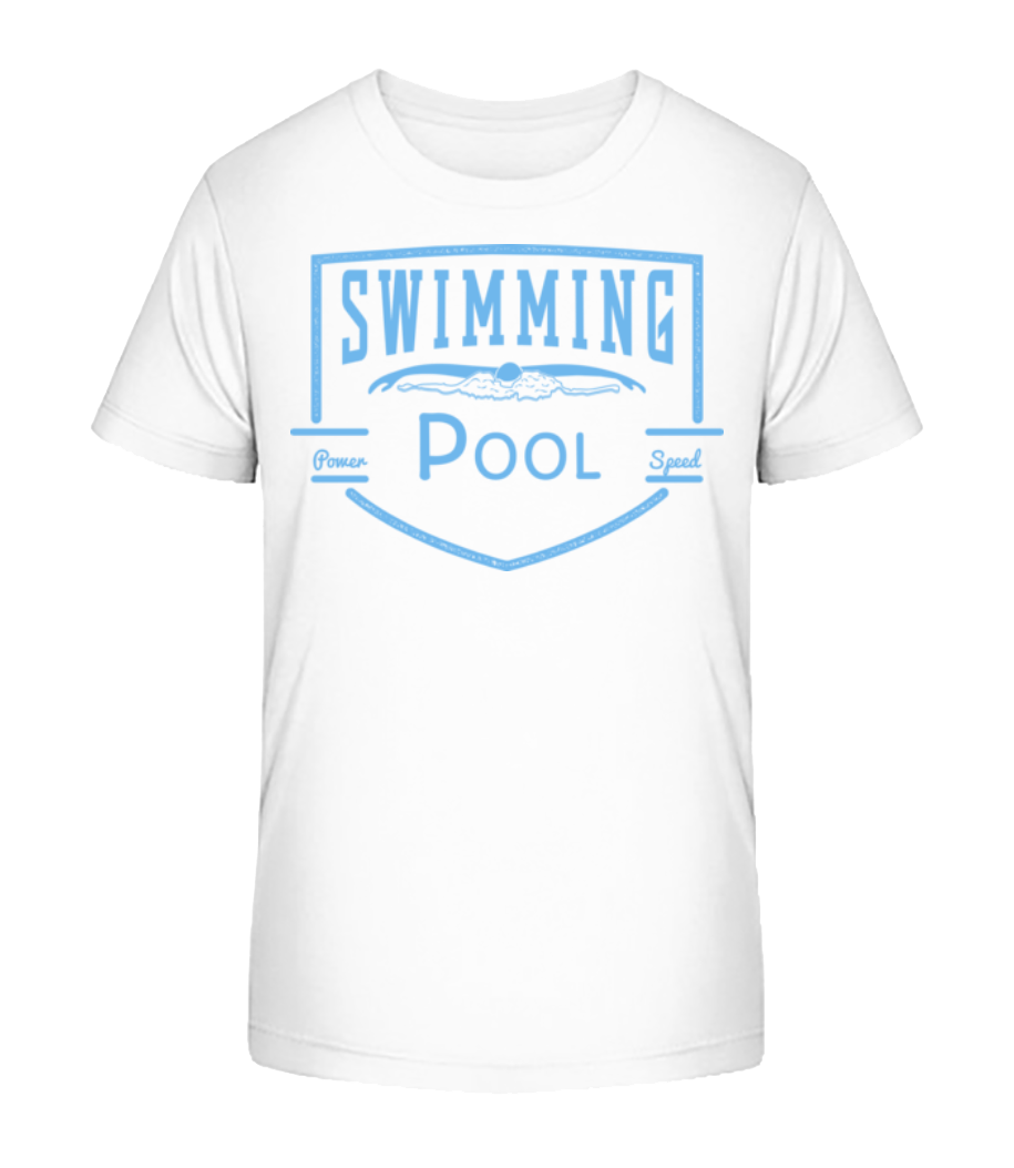 Swimming Pool Sign - T-shirt bio Enfant Stanley Stella 2.0 - Blanc - Devant