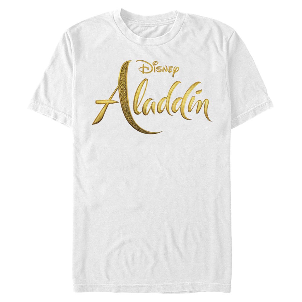 Aperçu: Disney - Aladin - Text Aladdin Live Action Logo - Homme T-shirt - Blanc - Devant