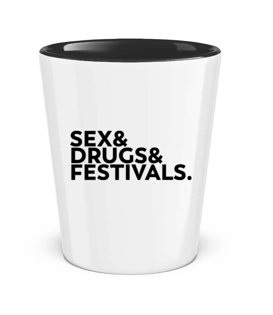 Sex Drugs Festivals · Verre à shot bicolore