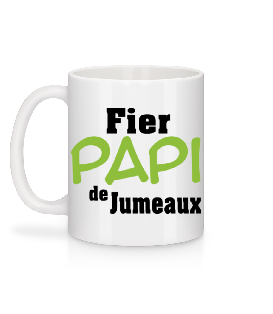 Aperçu: Fier Papi De Jumeaux - Mug en céramique blanc - Blanc - Derrière