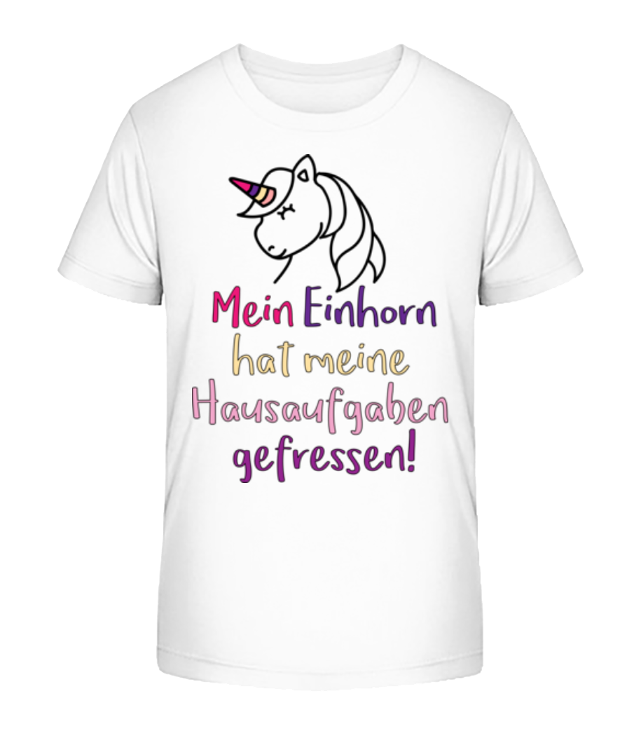 Einhorn Frisst Hausaufgaben · Kinder Bio T-Shirt Stanley Stella 2.0