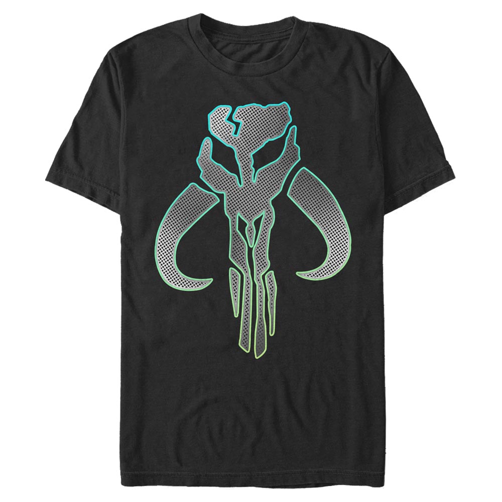 Aperçu: Star Wars - The Mandalorian - Mandalorian Mando Silver - Homme T-shirt - Noir - Devant