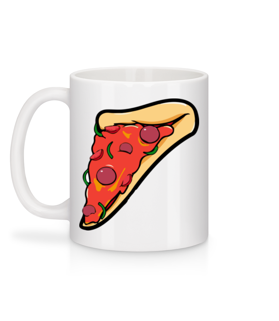 Aperçu: Morceau De Pizza - Mug en céramique blanc - Blanc - Derrière