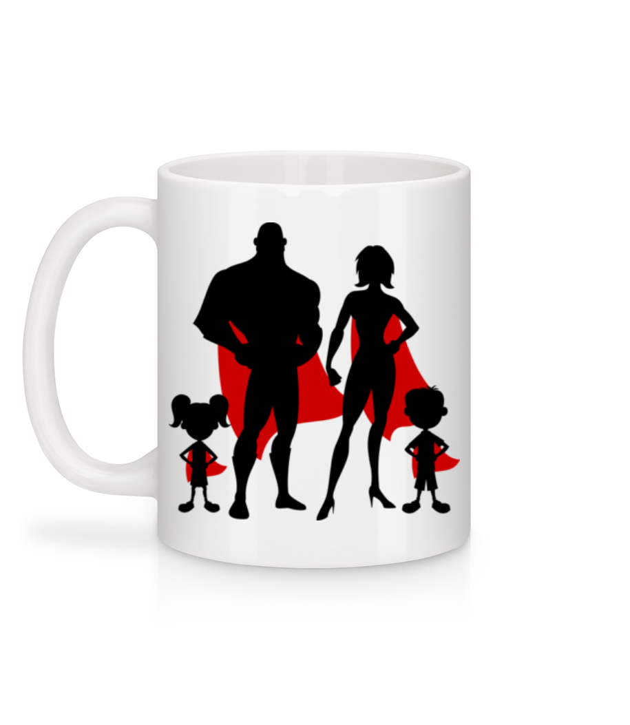 Aperçu: Superhero Family - Mug en céramique blanc - Blanc - Derrière