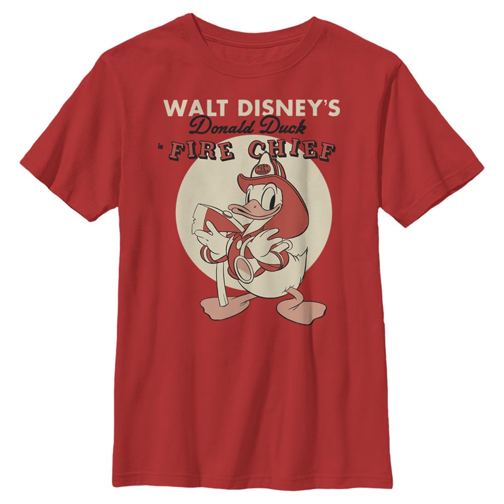 Disney - Mickey Mouse - Donald Duck Vintage Fireman Donald - Enfant T-shirt - Rouge - Devant