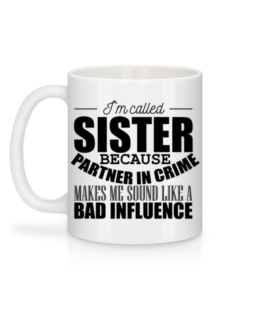 Aperçu: Sister But Partner In Crime - Mug en céramique blanc - Blanc - Derrière