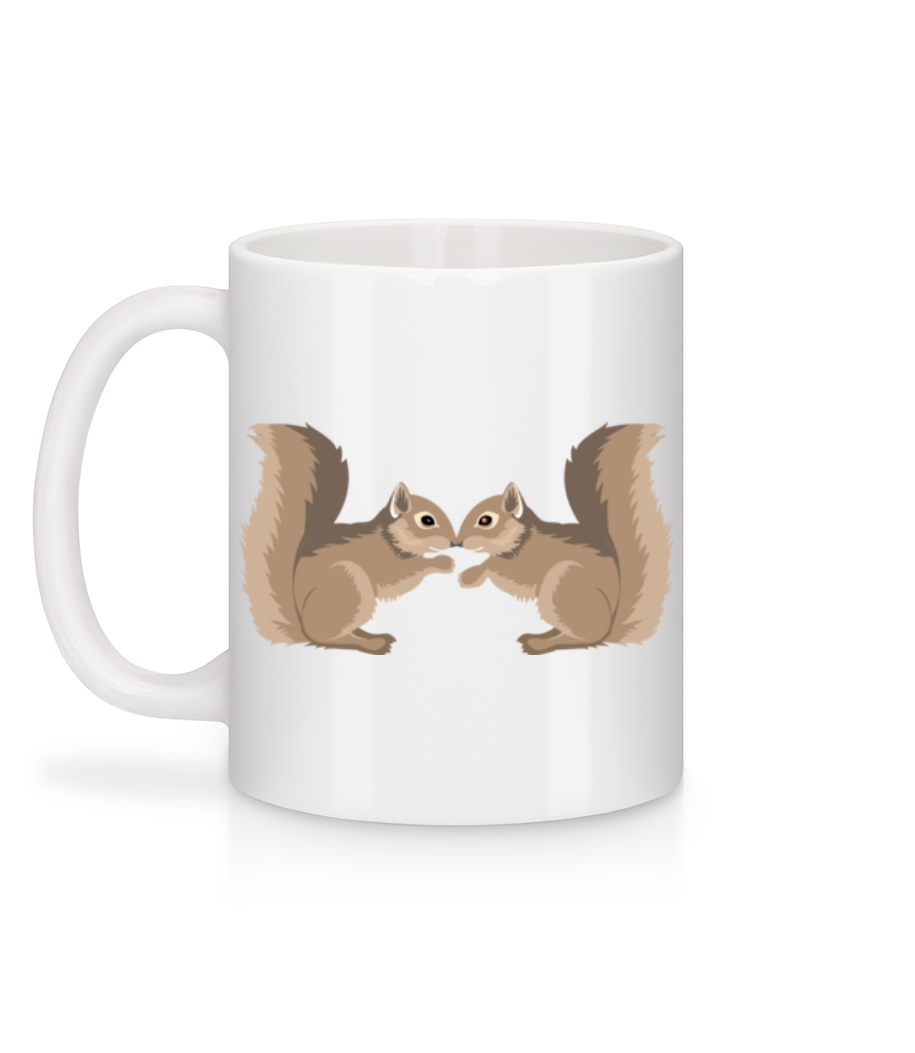 Écureuils - Mug en céramique blanc - Blanc - Derrière