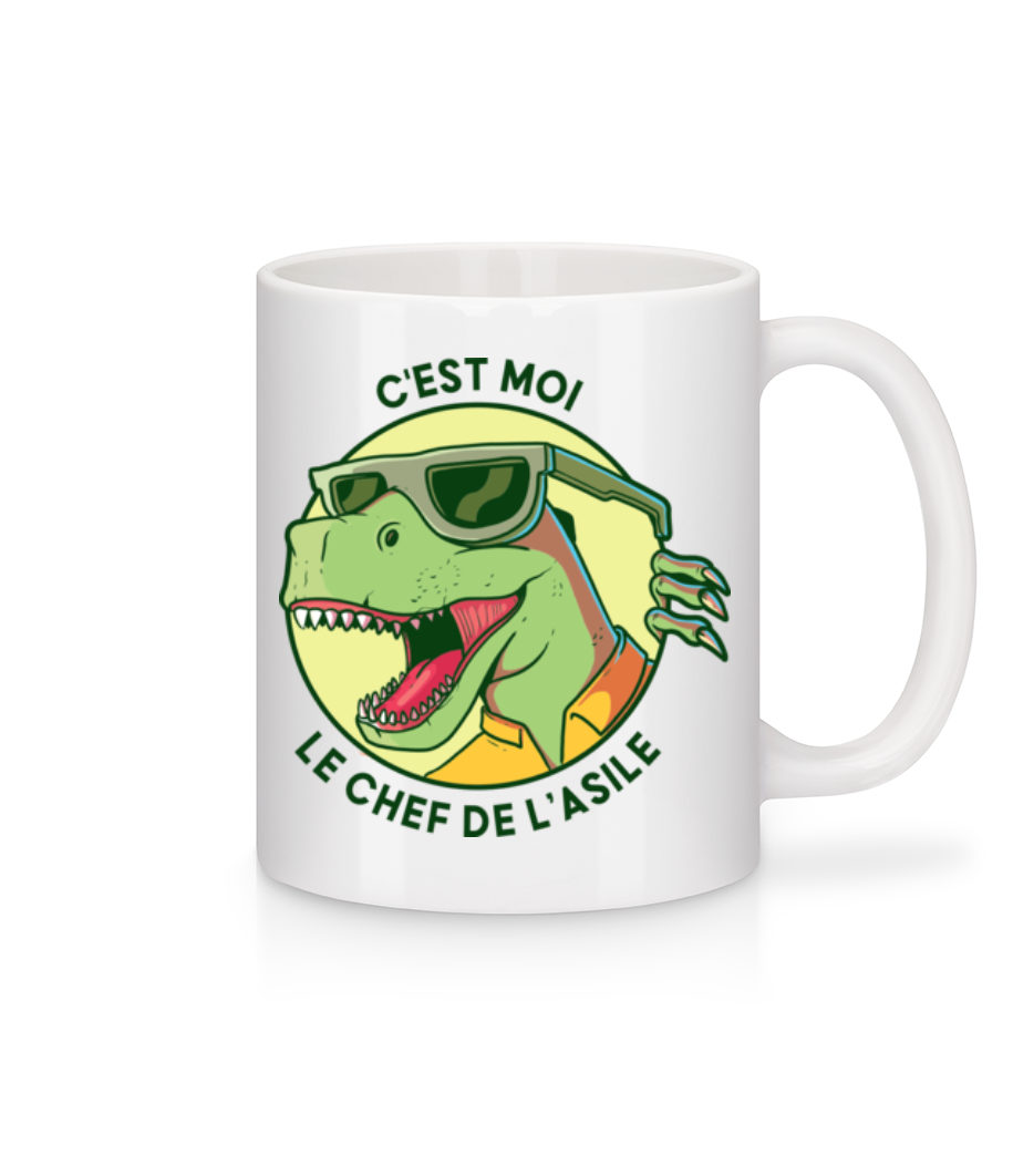 C'est Moi Le Chef De L’asile · Mug en céramique blanc