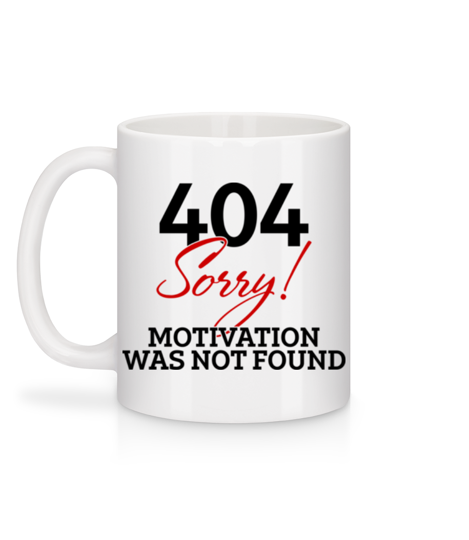 Aperçu: 404 Motivation Not Found - Mug en céramique blanc - Blanc - Derrière