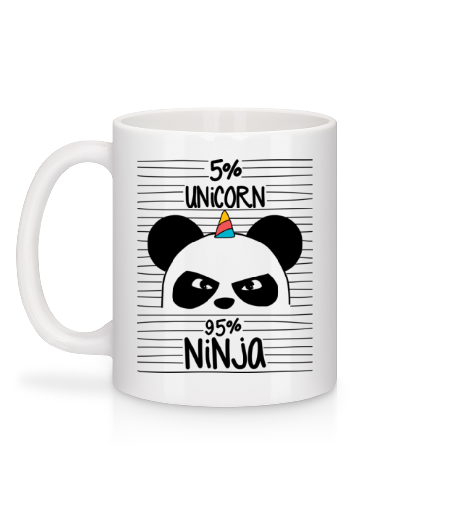 Aperçu: 5% Unicorn 95% Ninja - Mug en céramique blanc - Blanc - Derrière