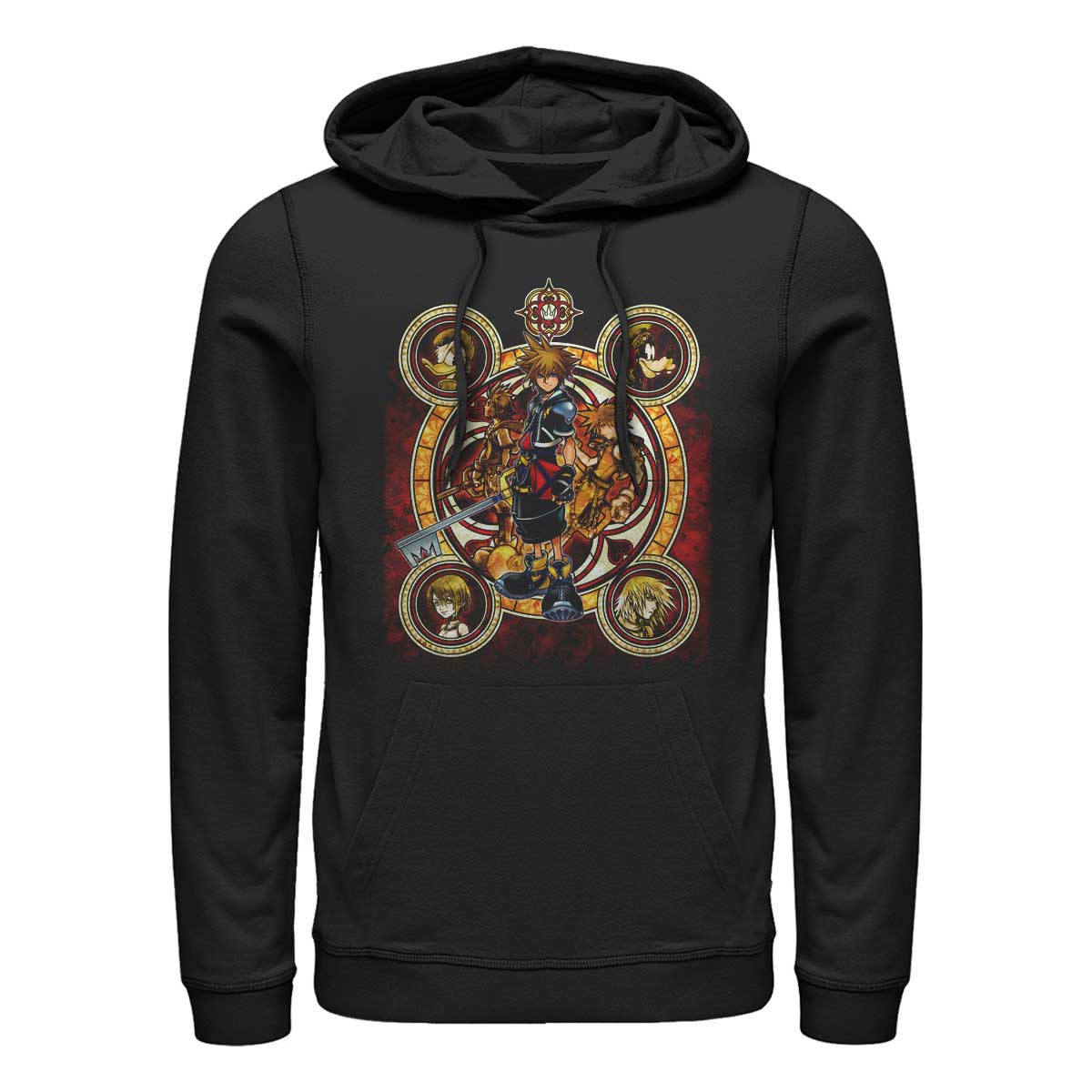 Aperçu: Disney - Kingdom Hearts - Skupina Group Circle Kingdome - Unisex Sweat à capuche - Noir - Devant