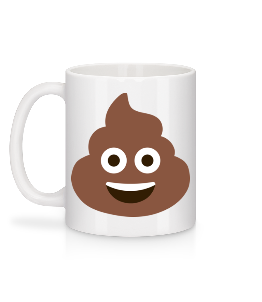 Caca Emoji - Mug en céramique blanc - Blanc - Derrière