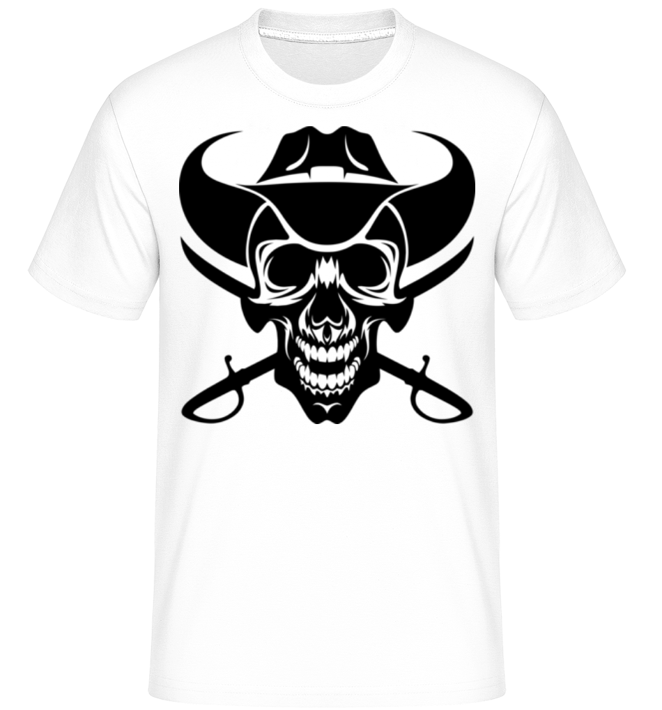 Wild West Skull -  T-Shirt Shirtinator homme - Blanc - Devant