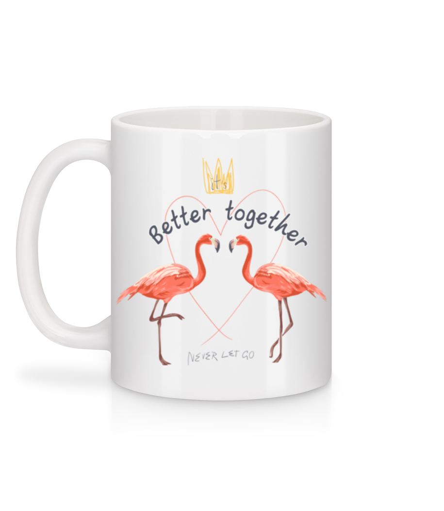 Aperçu: Better Together Flamingos - Mug en céramique blanc - Blanc - Derrière