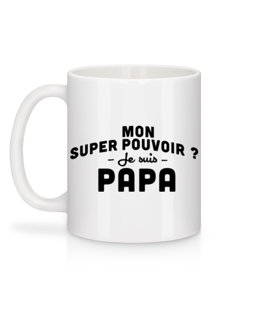 Super Pouvoir Papa - Mug en céramique blanc - Blanc - Derrière