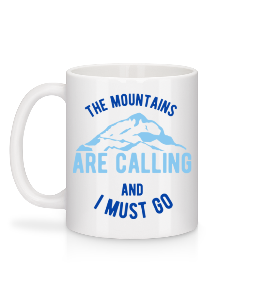 Aperçu: The Mountains Are Calling And I Must Go Blue - Mug en céramique blanc - Blanc - Derrière