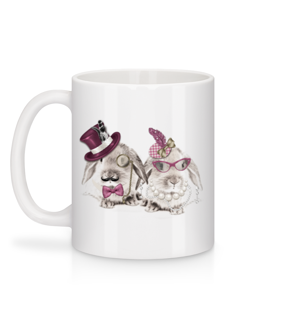 Aperçu: Mr Et Madame Lapin - Mug en céramique blanc - Blanc - Derrière