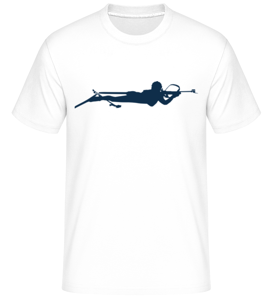 Biathlon Blue -  T-Shirt Shirtinator homme - Blanc - Devant