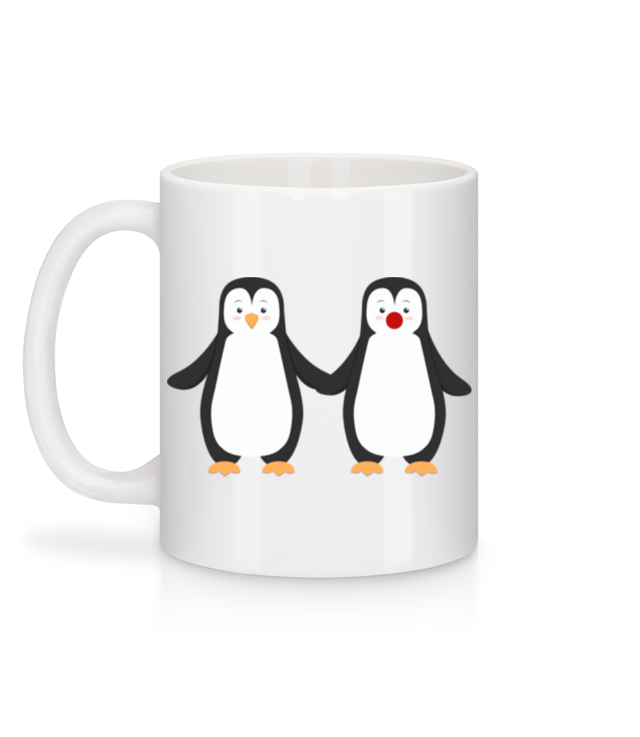 Couple Pingouin - Mug en céramique blanc - Blanc - Derrière