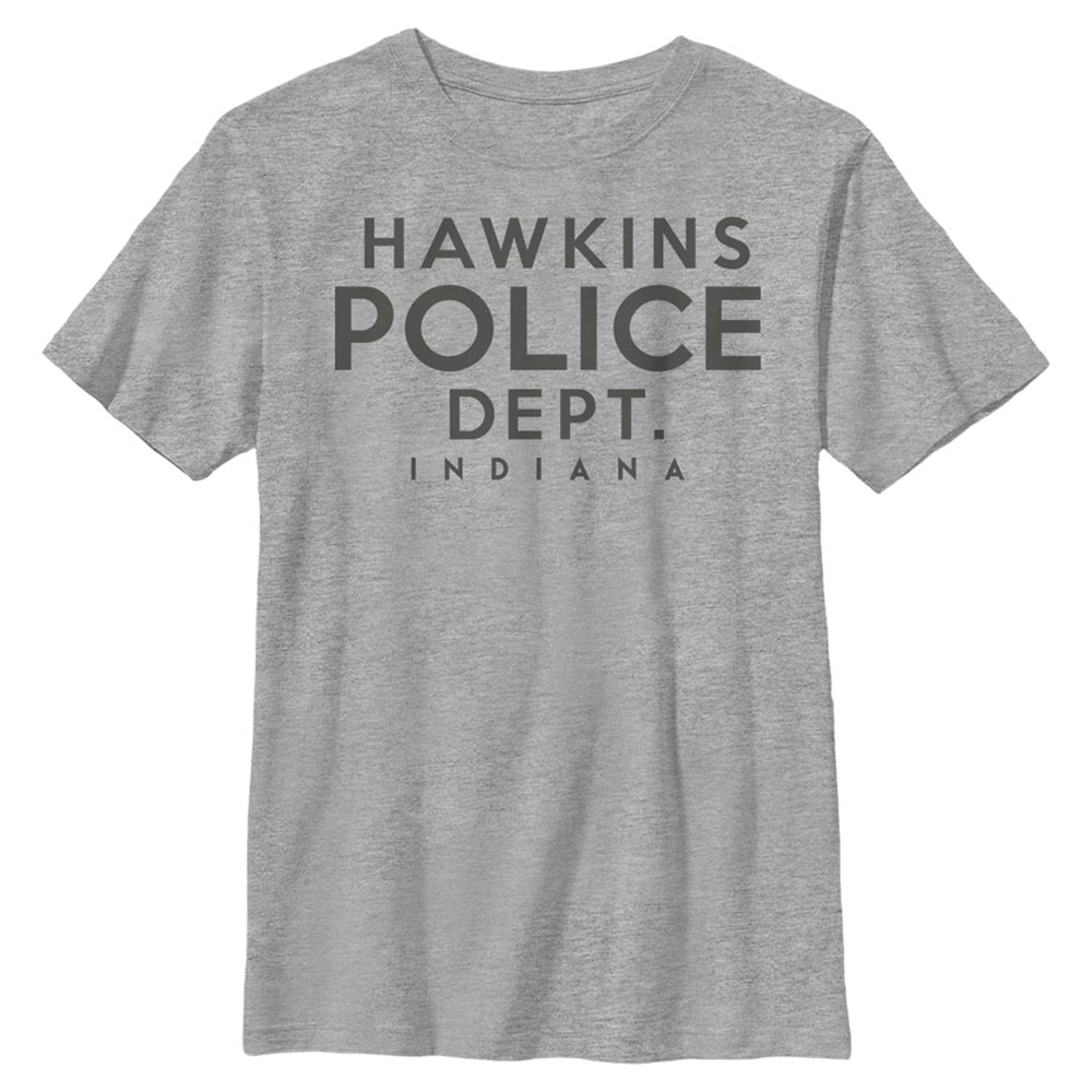 Aperçu: Netflix - Stranger Things - Hawkins Police Department - Enfant T-shirt - Gris chiné - Devant