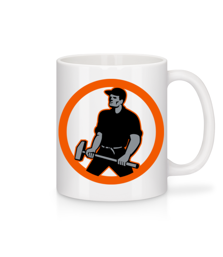 Construction Worker Logo · Mug en céramique blanc