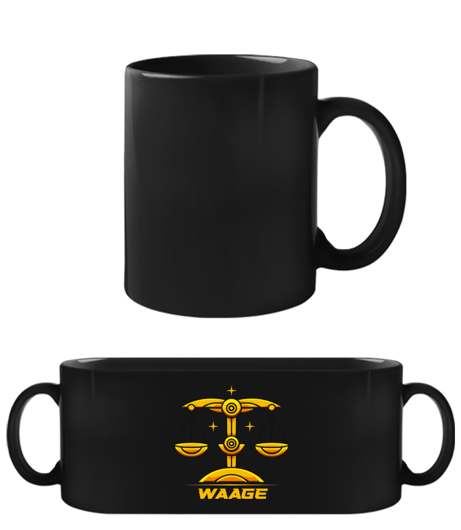 Mecha Roboter Sternzeichen Waage · Schwarze Tasse