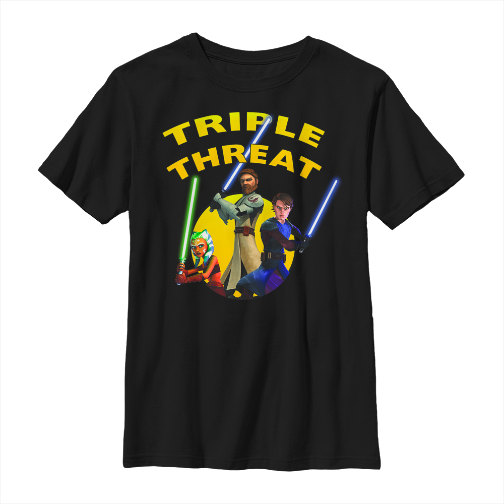 Aperçu: Star Wars - The Clone Wars - Skupina Triple Threat - Enfant T-shirt - Noir - Devant