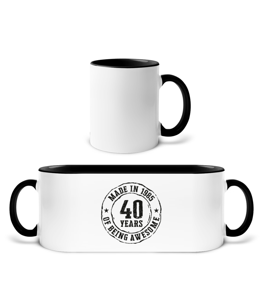 Made In 1985 · Mug bicolore en céramique - intérieur de couleur