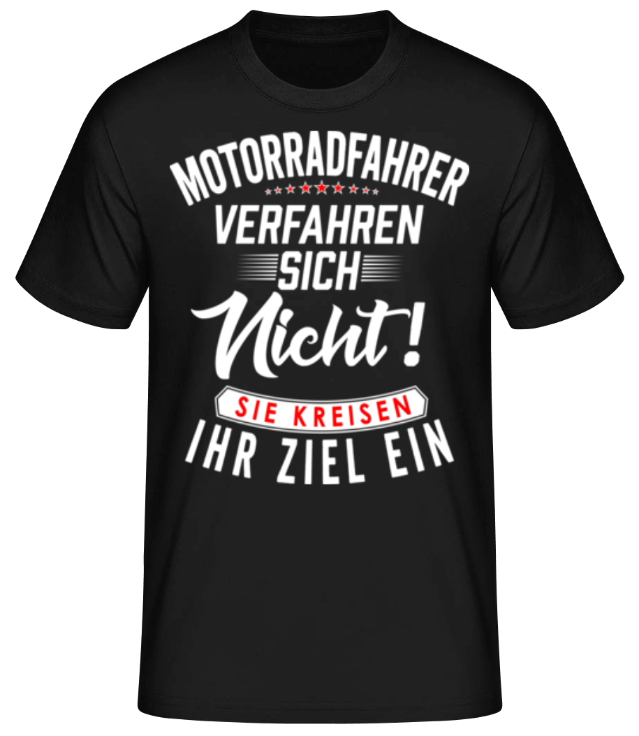 Motorradfahrer Kreisen Ihr Ziel Ein · Männer Basic T-Shirt