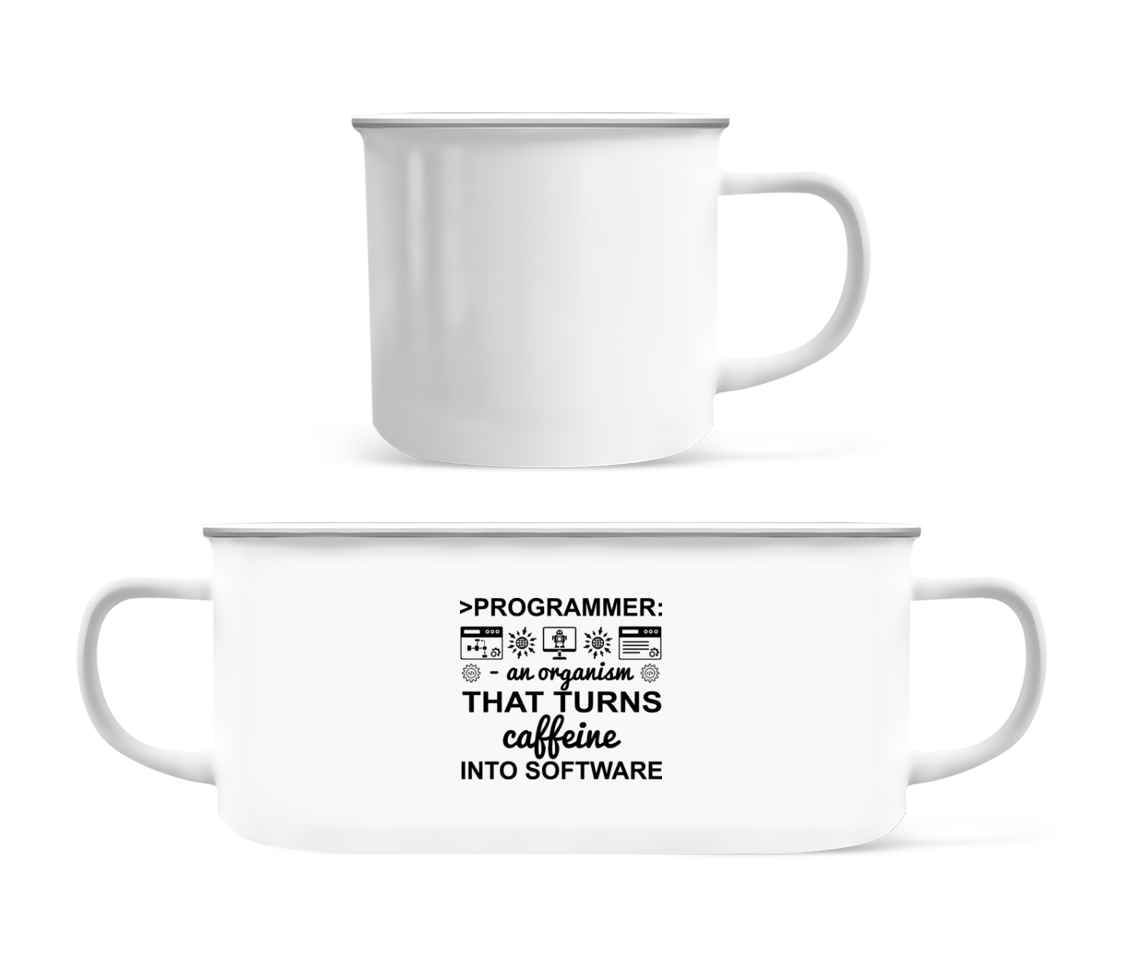 Caffeine Into Software · Tasse Émaillée